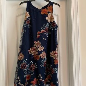 Navy A line halter dress